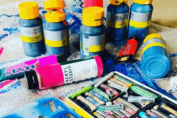 Malfarben und Kreide